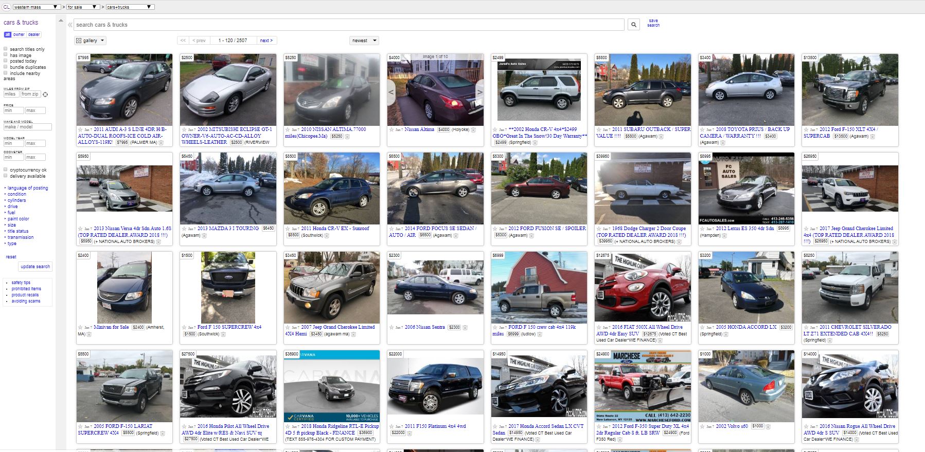 new used car websites